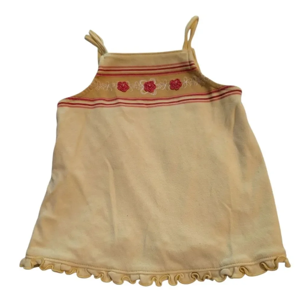 Carter's‎ Y2k Infant Girl Yellow Floral Embroidered Summer Dress